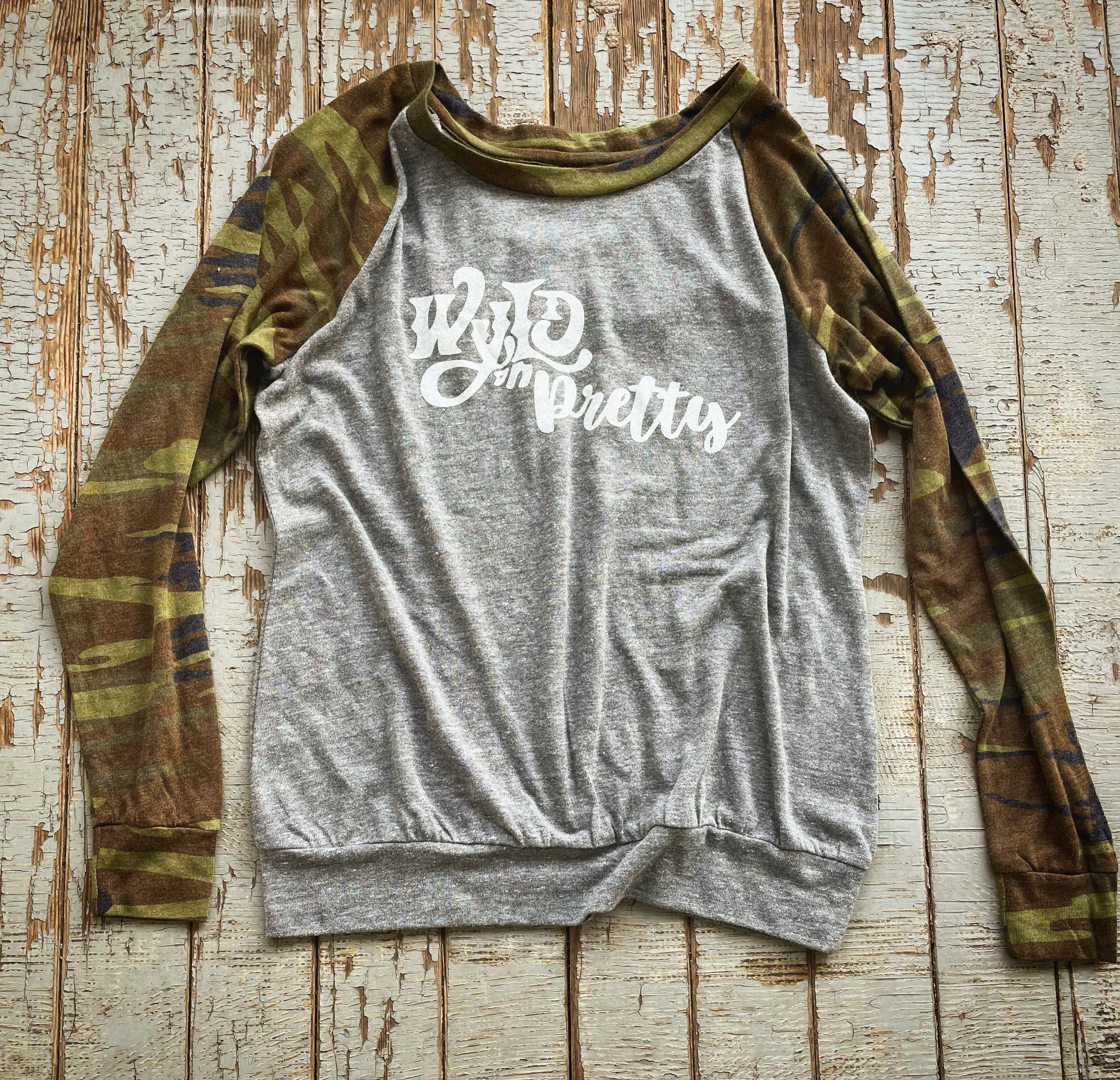 3/4 Sleeve Wyld 'n Pretty Camo Tee